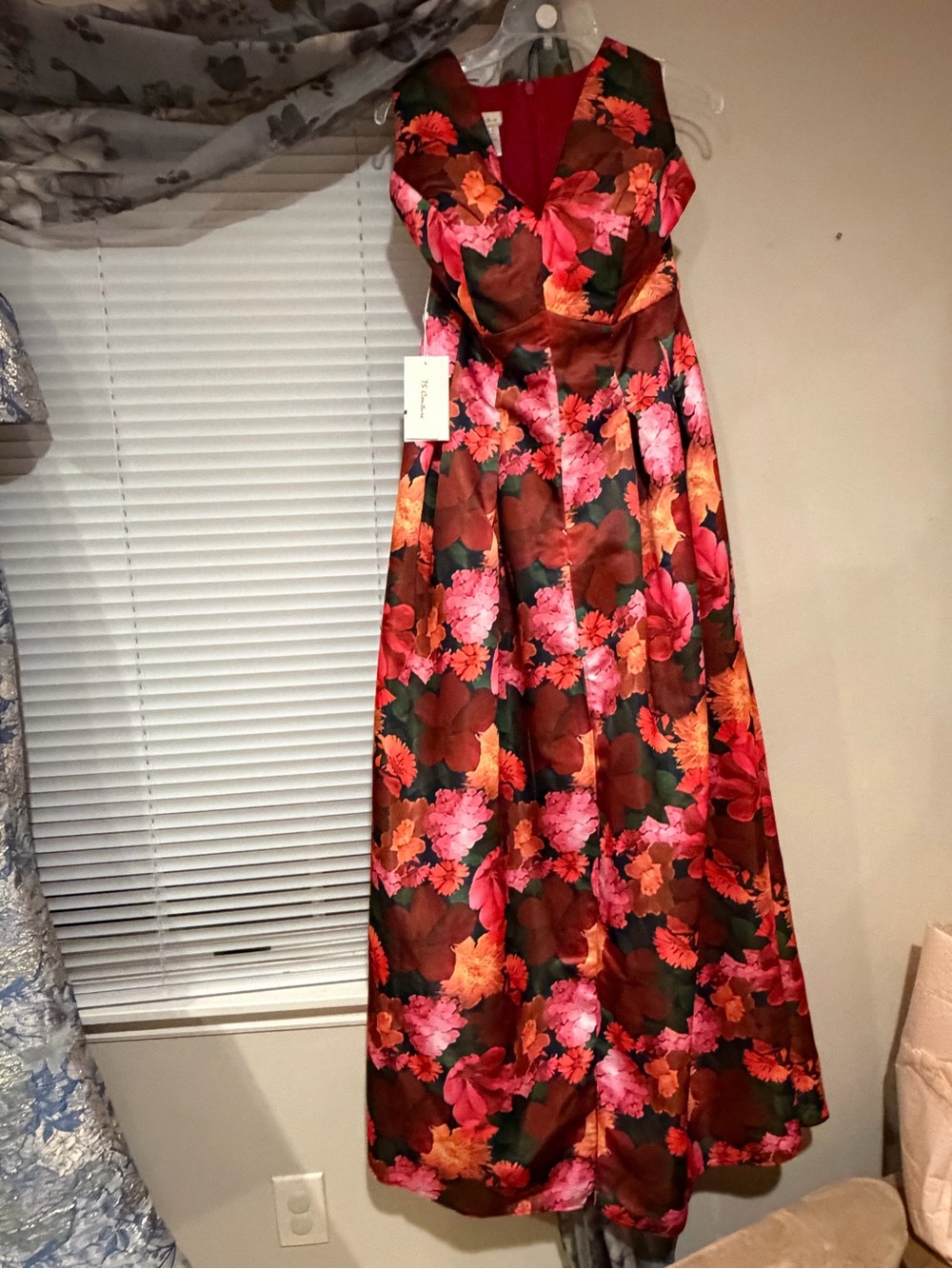 Women's Floral Red Pink Orange formal gown
